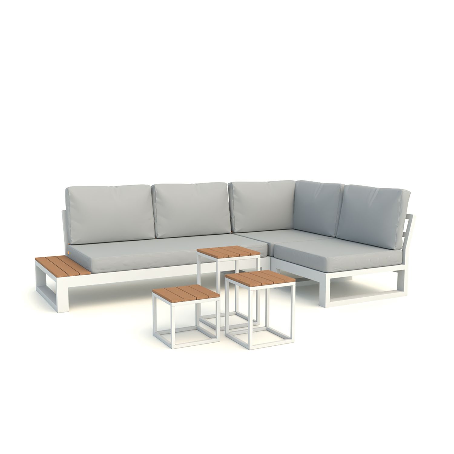 Soho Lounge Alu weiß / Teak