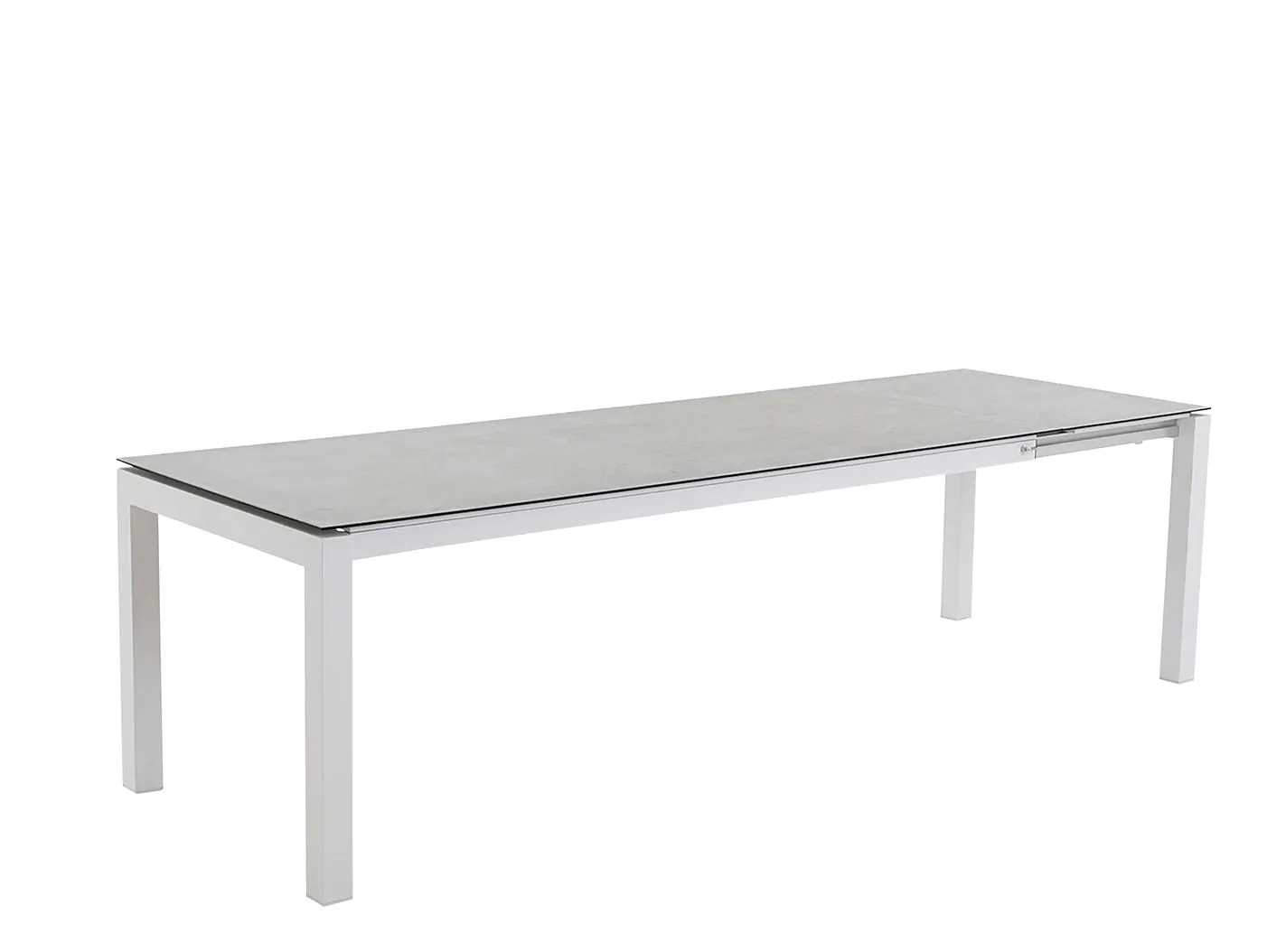 life Long island ausziehbarer Tisch weiß/Keramik betonoptik 170/220x90