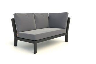 Life Timber Lounge lava offene Bank links hohe Armlehne All Weather mausgrau