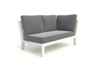 LIFE - Timber lounge weiß 2-Sitz Bank links hohe Armlehne Comforma steel