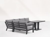 LIFE Dining-Loungeecke Set1 TIMBER lava inkl. Polster in All Weather Mausgrau