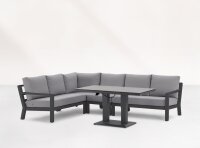 LIFE Dining-Loungeecke Set1 TIMBER lava inkl. Polster in All Weather Mausgrau