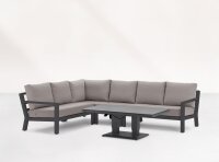 LIFE Dining-Loungeecke Set1 TIMBER lava inkl. Polster in All Weather Khaki