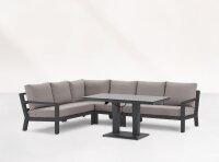 LIFE Dining-Loungeecke Set1 TIMBER lava inkl. Polster in All Weather Khaki