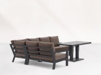 LIFE Dining-Loungeecke Set1 TIMBER lava inkl. Polster in All Weather Taupe