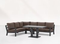 LIFE Dining-Loungeecke Set1 TIMBER lava inkl. Polster in All Weather Taupe