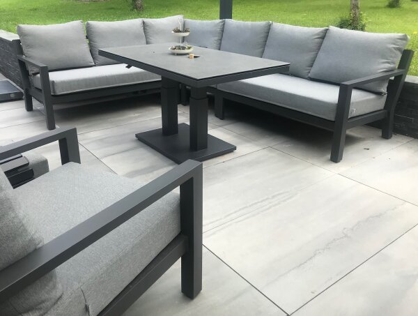 LIFE Dining-Loungeecke Set1 TIMBER lava inkl. Polster in Soltex Grafiet