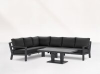 LIFE Dining-Loungeecke Set1 TIMBER lava inkl. Polster in Soltex Grafiet