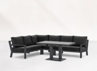 LIFE Dining-Loungeecke Set1 TIMBER lava inkl. Polster in Soltex Grafiet