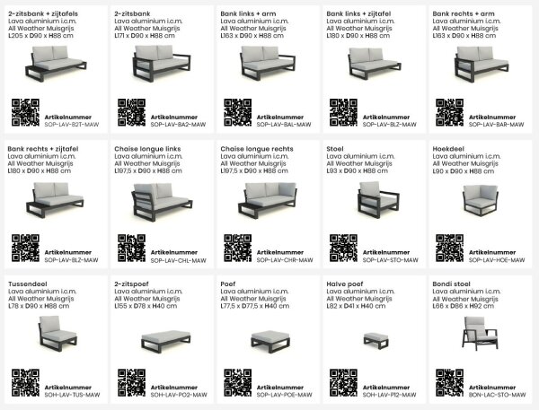 LIFE - Soho lounge lava/FSC robust Teak Ecke KD All Weather carbon