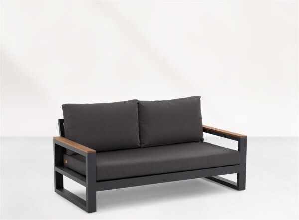 LIFE - Soho lounge lava/FSC robust Teak 2-Sitz Bank KD Comforma basalt