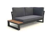 LIFE - Soho lounge lava/FSC robust Teak chaise longue rechts+Tisch KD Comforma basalt