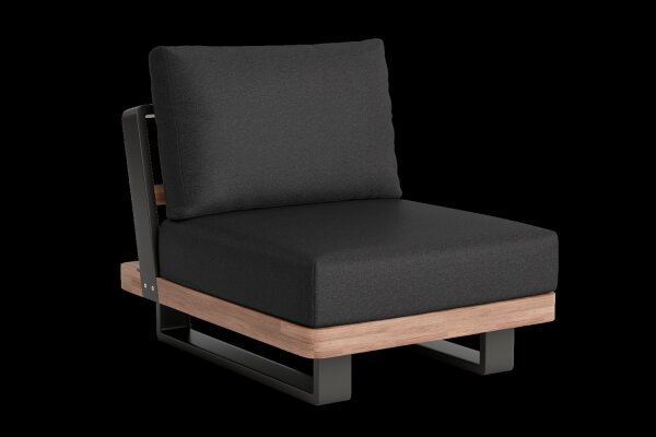 LIFE - Fitz Roy lounge lava/robust Teak Erweiterung Soltex graphit