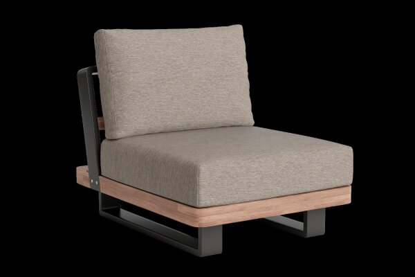 LIFE - Fitz Roy lounge lava/robust Teak Erweiterung Soltex beige