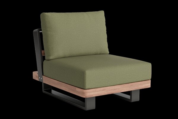 LIFE - Fitz Roy lounge lava/robust Teak Erweiterung Soltex olivgrün