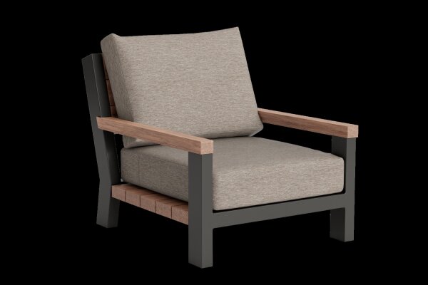 LIFE - Legend lounge lava - robust Teak - Sessel Soltex beige
