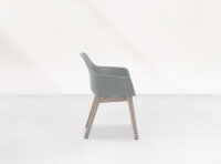Life Denver Schalenstuhl grey Teak - nebelgrau