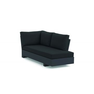 LIFE - Edge lounge lava 2,5-Sitz chaise links KD Soltex graphit