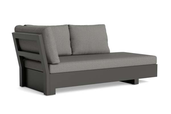 LIFE - Edge lounge lava 2,5-Sitz chaise links KD Soltex nebelgrau