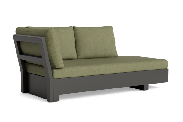 LIFE - Edge lounge lava 2,5-Sitz chaise links KD Soltex olivgrün