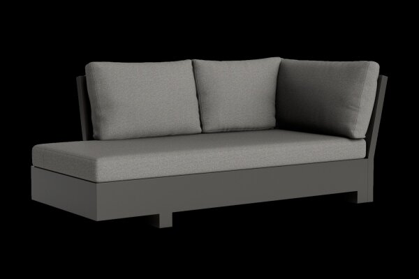 LIFE - Edge lounge lava chaise longue rechts KD Soltex nebelgrau
