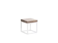 Life Gili Beistelltisch weiß 33x33x30 grauem teak 6cm