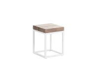 Life Gili Beistelltisch weiß 33x33x40 grauem teak 6cm