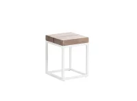 Life Gili Beistelltisch weiß 33x33x40 grauem teak 6cm