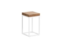 Life Gili Beistelltisch weiß 33x33x50 robust Teak 6cm