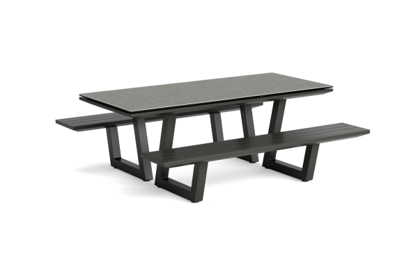 LIFE - Lotus Picknicktisch lava 210x90 Keramik betonlook look