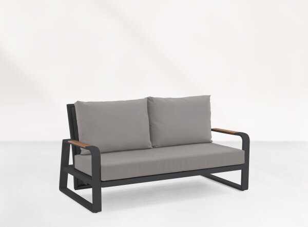 LIFE - Montana lounge verstellbar lava/FSC robust Teak 2,5-Sitz Bank Comforma steel