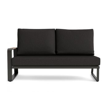 LIFE - Montana lounge lava/FSC robust Teak 2-Sitz Bank rechts Comforma basalt