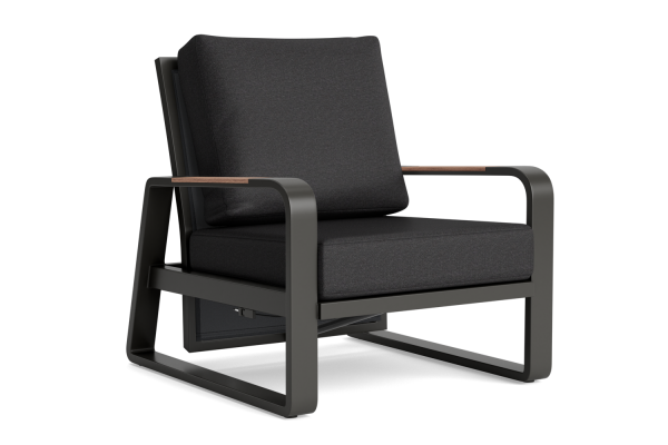 LIFE - Montana lounge verstellbar lava/FSC robust Teak Sessel Soltex graphit