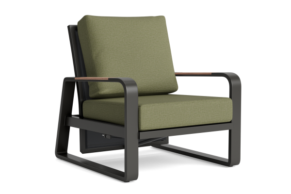 LIFE - Montana lounge verstellbar lava/FSC robust Teak Sessel Soltex olivgrün