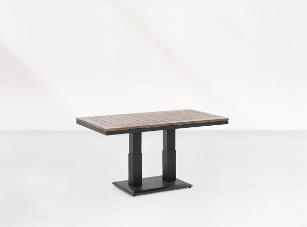 LIFE - Zeb Loungetisch höhenverstellbar lava 140x75 grau teak