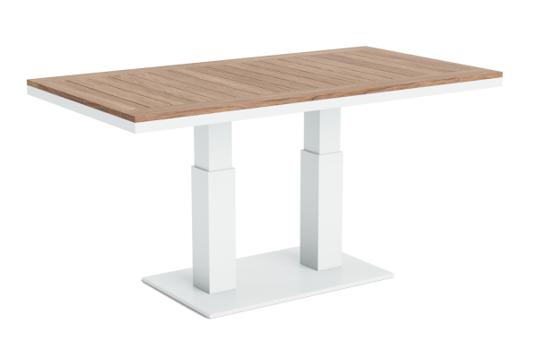 LIFE - Zeb Loungetisch höhenverstellbar weiß 140x75 robust Teak