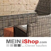 Polyrattan Gartentisch Sandnes 180 cm grau-braun melier