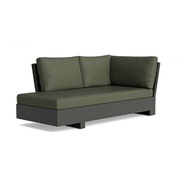 LIFE - Edge lounge lava chaise longue rechts KD All Weather moosgrün