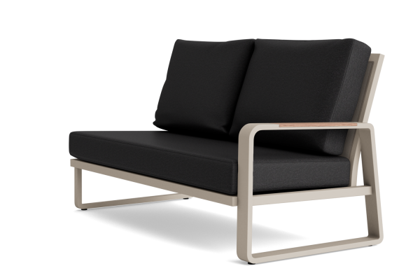 LIFE - Montana lounge beige/FSC robust Teak 2-Sitz Bank links Soltex graphit