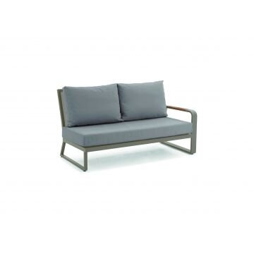 LIFE - Montana lounge beige/FSC robust Teak 2-Sitz Bank links Comforma steel