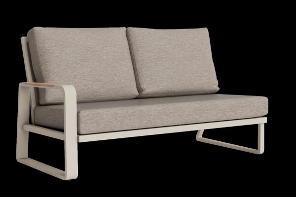 LIFE - Montana lounge beige/FSC robust Teak 2-Sitz Bank rechts Soltex beige