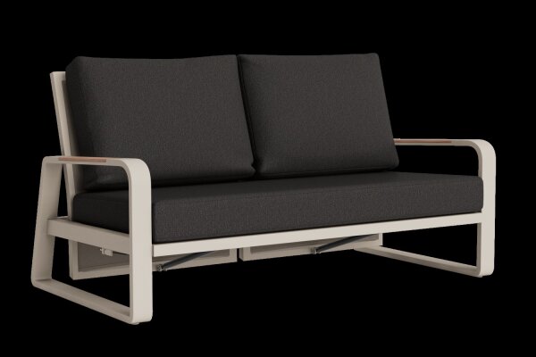 LIFE - Montana lounge verstellbar beige/FSC robust Teak 2,5-Sitz Bank Comforma basalt