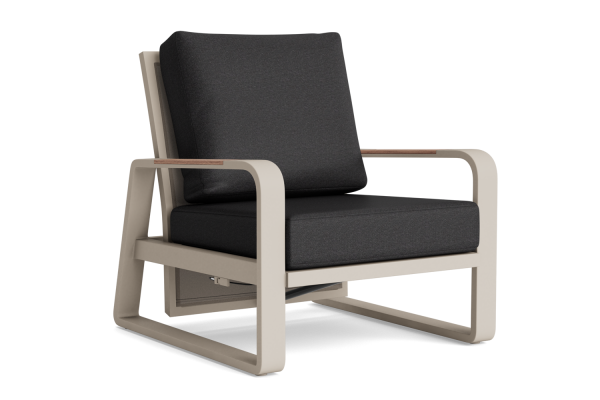 LIFE - Montana lounge verstellbar beige/FSC robust Teak Sessel Soltex graphit