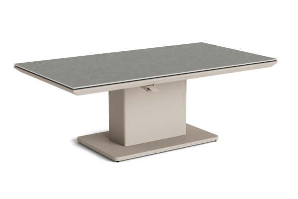 LIFE - Luka Loungetisch höhenverstellbar 140x75 beige Keramik betonlook