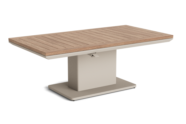 LIFE - Luka Loungetisch höhenverstellbar 140x75 beige robust Teak