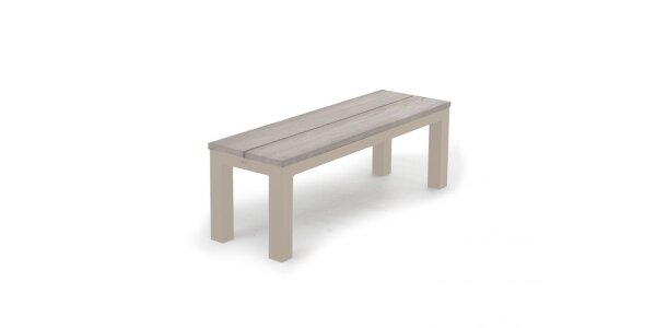 LIFE - Mixx Gartenbank beige - 128x40cm - grau teak