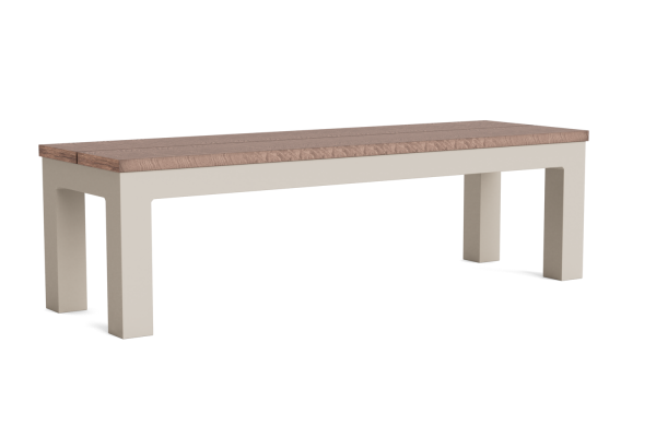 LIFE - Mixx Gartenbank beige - 128x40cm - robust Teak