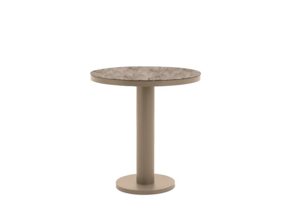 LIFE - Oslo Bartisch beige 90 rund Keramik sandstein