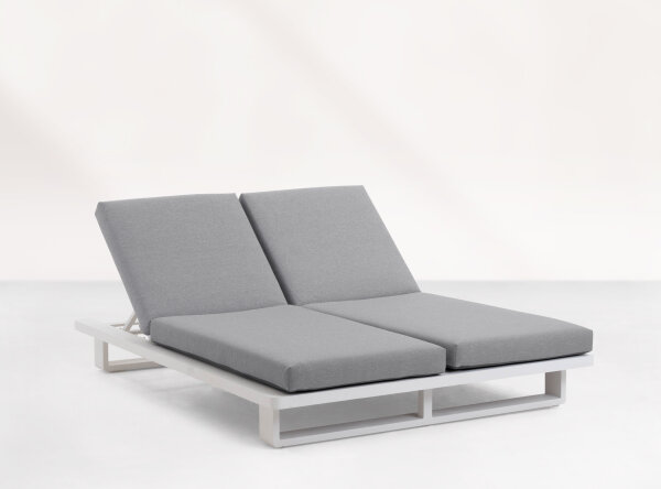 Life Fitz Roy Sonnenliege weiß 2-Personen All Weather mausgrau