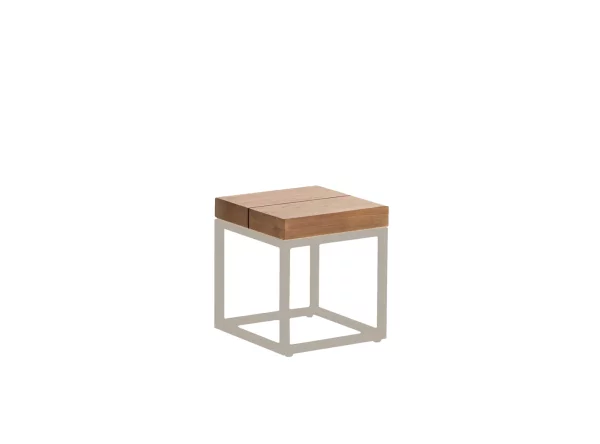 Life Gili Beistelltisch Beige 33x33x30 robust teak 6cm